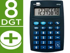 CALCULADORA LIDERPAPEL BOLSILLO XF02 8 DIGITOS PILAS COLOR AZUL 99X64X9 MM