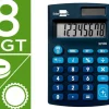CALCULADORA LIDERPAPEL BOLSILLO XF06 8 DIGITOS SOLAR Y PILAS COLOR AZUL 98X62X8 MM