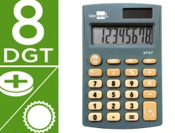 CALCULADORA LIDERPAPEL BOLSILLO XF07 8 DIGITOS SOLAR Y PILAS COLOR GRIS 98X62X8 MM