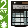 CALCULADORA LIDERPAPEL SOBREMESA XF27 12 DIGITOS TASAS SOLAR Y PILAS COLOR NEGRO 155X115X25 MM