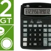 CALCULADORA LIDERPAPEL SOBREMESA XF39 12 DIGITOS SOLAR Y PILAS COLOR NEGRO 190X140X32 MM 40% RECICLADO