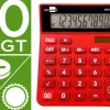 CALCULADORA LIDERPAPEL SOBREMESA XF22 10 DIGITOS SOLAR Y PILAS COLOR ROJO 127X105X24 MM