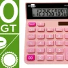 CALCULADORA LIDERPAPEL SOBREMESA XF23 10 DIGITOS SOLAR Y PILAS COLOR ROSA 127X105X24 MM
