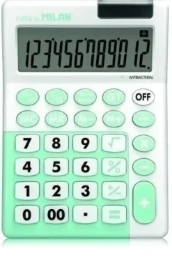 CALCULADORA SOBREMESA MILAN 12 DIGITOS ANTIBACTERIANA TURQUESA BLISTER DE 1