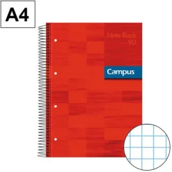 CAMPUS BLOC A4 80H T.EXTD 90G PERF CN5MM RJO 002303-ROJO MAK002303