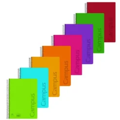 CAMPUS BLOC MUELLE A4 PAUTA VIA 4MM 80 HOJAS 90GR TAPA PP POLIPROPILENO MELA 4MM COLOR 002432 MAK002432