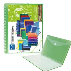 CAMPUS CARPETA 40 FUNDAS PLUS ESPIRAL CON GOMA VERDE + SOBRE SCB40-GN MAK181037