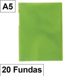 CAMPUS CARPETA 20 FUNDAS A5 CUARTILLA PLUS TRANSLUCIDA VERDE MT-20G-A5GN MAK180857