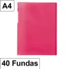 CAMPUS CARPETA 40 FUNDAS PLUS FLEXIBLE TRANSLUCIDA ROSA MT-40G-PK MAK180881