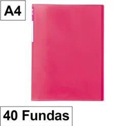 CAMPUS CARPETA 40 FUNDAS PLUS FLEXIBLE TRANSLUCIDA ROSA MT-40G-PK MAK180881