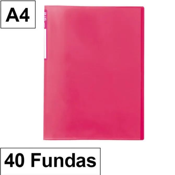 CAMPUS CARPETA 40 FUNDAS PLUS FLEXIBLE TRANSLUCIDA ROSA MT-40G-PK MAK180881