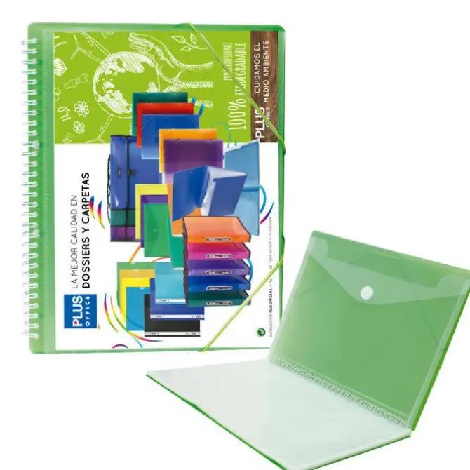 CAMPUS CARPETA 50 FUNDAS PLUS ESPIRAL CON GOMA 50F VERDE + SOBRE SCB50-GR MAK181074