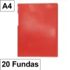CAMPUS CARPETA 20 FUNDAS PLUS A4 TRANSLUCIDA ROJO MT-20G-RD MAK180861
