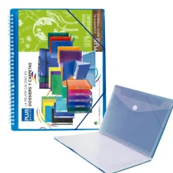 CAMPUS CARPETA 20 FUNDAS PLUS ESPIRAL CON GOMA AZUL + SOBRE 180759 MAK180759