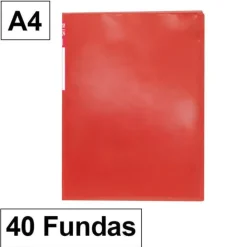 CAMPUS CARPETA 40 FUNDAS PLUS FLEXIBLE TRANSLUCIDO ROJO MT-40G-RD MAK180865