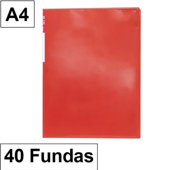 CAMPUS CARPETA 40 FUNDAS PLUS FLEXIBLE TRANSLUCIDO ROJO MT-40G-RD MAK180865