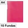 CAMPUS CARPETA 10 FUNDAS PLUS A4 TRANSLUCIDO ROSA MT-10G-PK MAK180878