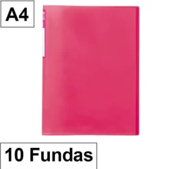 CAMPUS CARPETA 10 FUNDAS PLUS A4 TRANSLUCIDO ROSA MT-10G-PK MAK180878