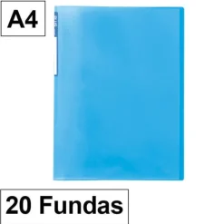 CAMPUS CARPETA 20 FUNDAS PLUS A4 TRANSLUCIDA AZUL 180674 MAK180674
