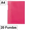 CAMPUS CARPETA 20 FUNDAS PLUS A4 TRANSLUCIDAS ROSA MT.20G-PK MAK180879