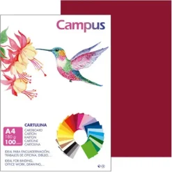 CAMPUS CARTULINA CAMPUS A4 180G GRANATE 0019738 MAK220424
