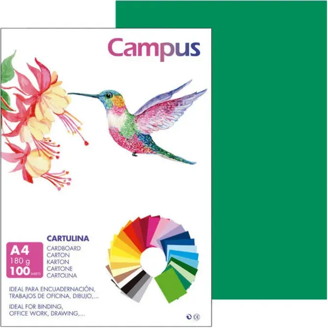 CAMPUS CARTULINA CAMPUS A4 180G VERDE PINO 0015019 MAK220155