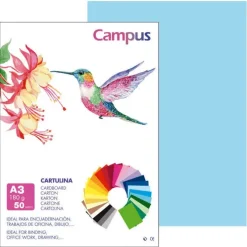 CAMPUS CARTULINA CAMPUS A3 180G AZUL CELESTE 630738 P.BLUE MAK630738