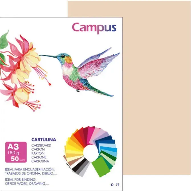 CAMPUS CARTULINA CAMPUS A3 180G CREMA 630739 CREAM MAK630739
