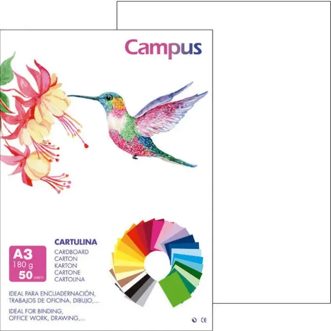 CAMPUS CARTULINA CAMPUS A3 180G BLANCO 630736 WHITE MAK630736