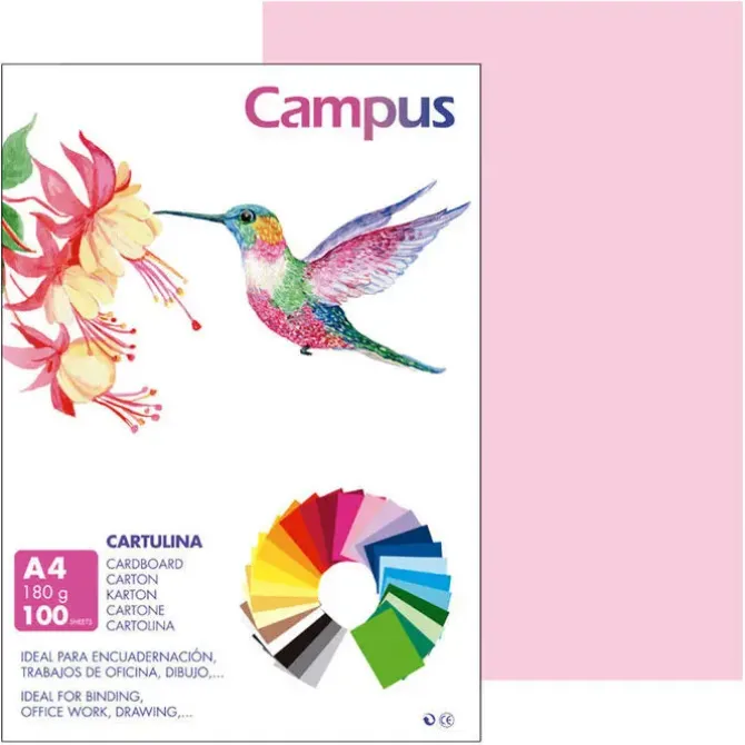 CAMPUS CARTULINA CAMPUS A4 180G ROSA 601467 MAK220152
