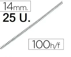 CAMPUS ESPIRAL METALICA PASO5:1/64 14MM 25 UNIDADES