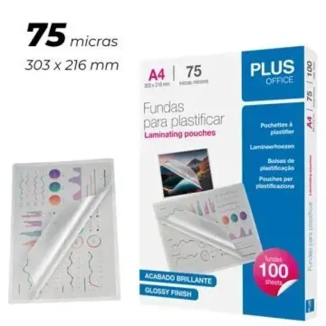CAMPUS FUNDA PLAST.PLUS A4 304X216 75MC 100U A4 75MC MAK248576