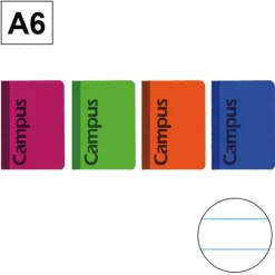 CAMPUS LIBRETA A6 ENCOLADA 40H 70GR HN T.BAS 002176 MAK002176
