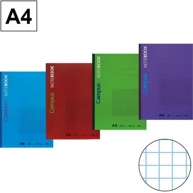 CAMPUS LIBRETA A4 ENCOLADA 40H 90GR CN 5MM 002199 MAK002199