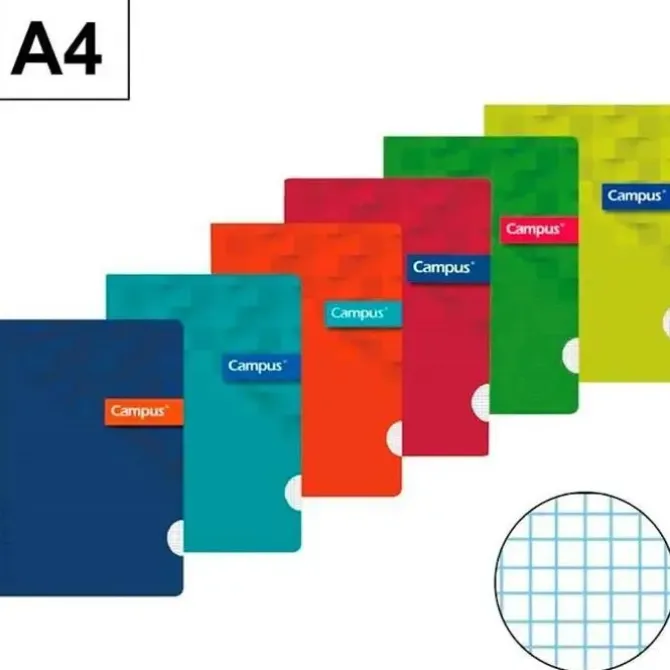 CAMPUS LIBRETA A4 GRAPADA 48H PP 90GR CN3MM 002757 MAK002757