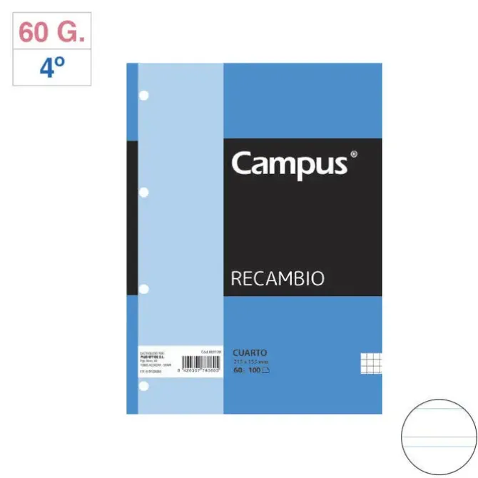 CAMPUS RECAMBIO 4º 100H 60GR 4TAL DP2,5MM -116- MAK001121