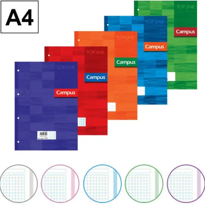 CAMPUS RECAMBIO A4 100H 90G 4TAL. CN5MM 5COL 00118299-42 MAK001829