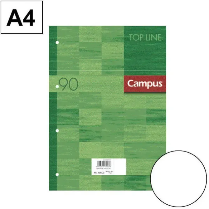CAMPUS RECAMBIO A4 100H 90G 4TAL. LISO 002441 MAK002441