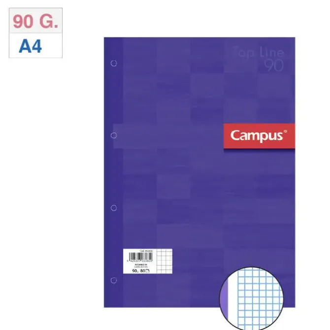 CAMPUS RECAMBIO A4 80H 90G 4T.CN5 TAPA VIOLETA MAK002832