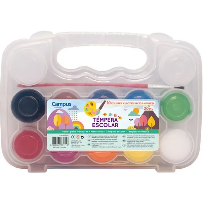 CAMPUS TEMPERA CAMPUS MALETIN 10COL+PINCEL A62012S MAK630634