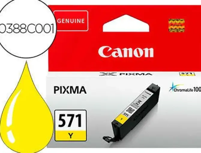 CANON CLI571 AMARILLO CARTUCHO DE TINTA ORIGINAL - 0388C001