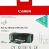CANON PGI72 PACK DE 5 CARTUCHOS DE TINTA ORIGINALES - NEGRO PHOTO, GRIS, MAGENTA PHOTO, CYAN PHOTO, OPTIMIZADOR - 6403B007