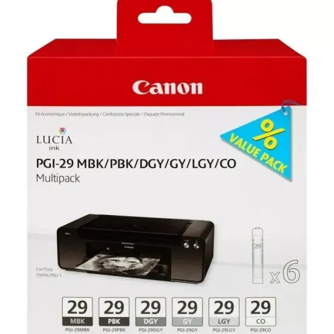 CANON PGI29 PACK DE 6 CARTUCHOS DE TINTA ORIGINALES - 4868B018