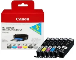 CANON PGI550/CLI551 PACK DE 6 CARTUCHOS DE TINTA ORIGINALES - 6496B005