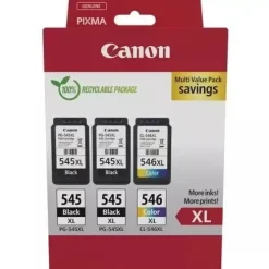CANON PG545XL NEGRO + CL546XL COLOR PACK DE 3 CARTUCHOS DE TINTA ORIGINALES - 8286B013