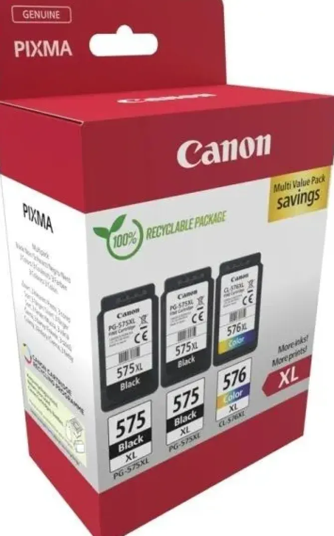 CANON PG575XL/CL576XL MULTIPACK DE 3 CARTUCHOS DE TINTA ORIGINALES - 5437C004