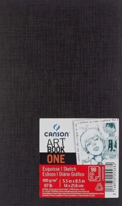 CANSON SKETCH ONE FINO CUADERNO DE DIBUJO CON 98 HOJAS - 14X21.6CM - 100G - COLOR BLANCO