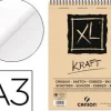 CANSON XL KRAFT RAYADO BLOC DE DIBUJO CON 60 HOJAS A3 - ESPIRAL MICROPERFORADO - 29.7X42CM - 90G - COLOR BEIGE
