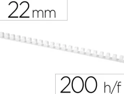 CANUTILLO Q-CONNECT REDONDO 22 MM PLASTICO BLANCO CAPACIDAD 200 HOJAS CAJA DE 50 UNIDADES