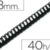 CANUTILLO Q-CONNECT REDONDO 8 MM PLASTICO NEGRO CAPACIDAD 40 HOJAS CAJA DE 100 UNIDADES